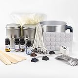Candle Making Kit for Adults - Complete Package with Soy Wax (2.2 LB), 4 Premium Scents, 4Candle Tins, 4 Dye Blocks, Heat Pro