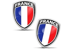 Biomar Labs® 2 x 3D Gel Pegatinas Siliconas Adhesivos Emblema Auto Coche Moto Bici Ordenador Bandera Nacional Francia France Francesa F 145