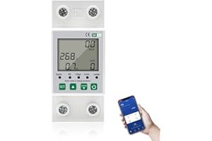 MENGTECH Contador de energía eléctrico, medidor de consumo eléctrico con KWh meter wifi guía DIN digital LCD, contador de energía monofásico multifunción 220 V