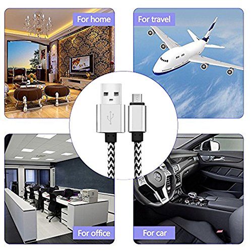 Micro USB Kabel 3 Stück 2m 2m 3m Nylon Micro USB Ladekabel Datenkabel mit Aluminum Kopf für Tablets, Kindle, PS4 Controller, MP3 Player, Samsung, HTC, Sony, Blackberry, Nexus, LG und alle anderen Geräten mit Micro USB 2.0 Anschluss - 7