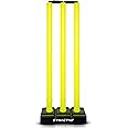 Amazon Brand - Symactive Cricket Stumps with Stand & Bails - Plastic Wickets for Cricket Ground, Match & Tournament