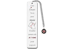 FCZIVA Marque-Pages Cousins Homme Cadeaux D'anniversaire Noël Inspirer Cadeaux Personnalisés Je T'aime Retour à L'école Remise Diplômes Meilleurs Voeux Accessoires Livre Pour Amateurs Lecture Signet