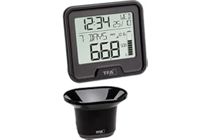 TFA 47.3005.01 Wireless Drop Rain Gauge with Rain Gauge Black with Batteries