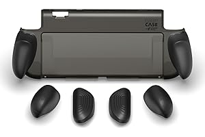 SAVAGE RAVEN by Skull & Co. GripCase for Nintendo Switch 2: Dockable Soft Protective Case Cover with Replaceable Grips [to fit All Hands Sizes], with Hard Shell Huge Storage Carrying Case, Black