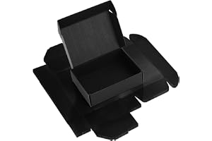 RLAVBL 6 stycken dubbelsidiga svarta fraktkartonger, mått: 17,8 x 12,7 x 5,1 cm, lätt att montera, perfekt för små företag