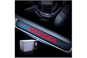 CWWHY 4 Stück Auto Kohlefaser Einstiegsleisten TüRschweller Aufkleber,für Opel MOKKA,Kick Plates Schutz AntiKratz Abnutzungs Türschweller Protector