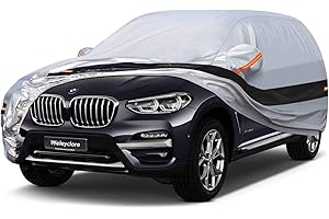 Weleyclore SUV Car Cover Waterproof Breathable,100% Waterproof Outdoor 4X4 Car Covers Rain Snow UV Protection.Custom Fit for BMW X3,Mercedes Benz GLC,Volvo XC60Lexus NX,etc B9