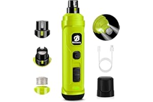BOUSNIC Lima Unghie Cani - Tagliaunghie per Cani Elettrico con 2 luci LED Ricaricabile Silenziose con Vibrazioni Ridotte a 2 velocità Professionale per Cani e Gatti di Taglia Piccola Media e Grande