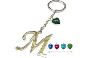 Famweylami Portachiavi Donna con Iniziale, Portachiavi Ragazza Personalizzato con Lettere, Iniziali Nome,Regalo per Moglie, Signore, Amici