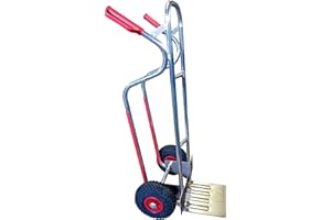 RLW-GERÄTEVERTRIEB RLW Profi Aluminium Sackkarre Stapelkarre Alu200 200 kg - Schaufel 280 x 280 mm - Made in EU - kein Asien-Import !! (Räder nach Ihrer Wahl) (Luftrad schwarz/PVC-Felge rot/Rollenlager)