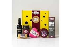 Cheese and Port Gift Box. The Ultimate Port Gift Set For Food Gifts For Men And Women To Enjoy. Perfect For Birthday Hampers For Women And Men. Delicious Unusual Gifts. The Chuckling Cheese Company.