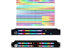 HpLive Musik-Spektrum-Anzeige LED 19 Farben 1.5U VU-Meter Pegelanzeige Rhythmuslicht Sprachsteuerung Fernbedienung für Audio-Visualisierung