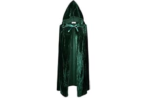 HzDazrl Unisex Adults Hooded Cloak Velvet Long Cape Renaissance Medieval Halloween Party Cloak Cape for Women Men