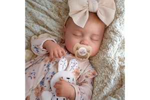 JIZHI Reborn Dolls 17 Inch Soft Body Lifelike-Newborn Baby Dolls Sleeping Girl Dolls with Clothes and Toy Accessories Gift for Kids Age 3+, Yellow Floral