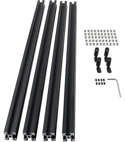 Coavoo 2 Pièces Profilés Aluminium 2020 T-Slot 800mm Noir Anodisé - Idéal Imprimante 3D, CNC, DIY & Cadres Robustes