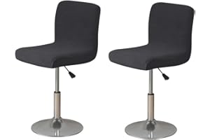 ACESOME ㅤ ACESOME Dining Chair Cover, 1/2 Set Bar Chair Covers, Stool Slipcovers with Backrest, Washable (2, Black)