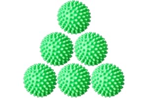SKINGWA Lot de 6 balles réutilisables pour sèche-linge - Antistatique - Adoucissant - Vert foncé