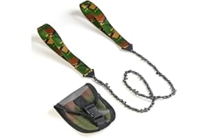 BCBF 1 Pieza Sierra Manual,Sierras De Cadena Manuales Sin Motor para Podar Árboles,con Bolsa De Almacenamiento, Motosierra De Bolsillo, para Equipo De Supervivencia, Camping, Caza(Camuflaje)