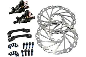 Juin Tech M1 Hydraulic MTB E-Bike Disc Brake Set 160mm with Rotor, Front and Rear, Black, JT1948