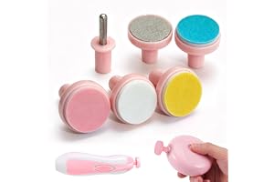 HORREX 6 stycken elektrisk nagelfil baby ersättning kuddar för nagelvård (B | Baby nagelfil elektrisk ersättning kuddar, professionell nagelfil babydynor för olika åldrar vuxna