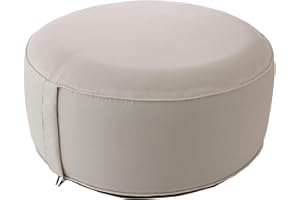 ED ENJOY HOME Pouf d'extérieur Rond Gonflable, Beige Naturel, 55x55cm, avec Housse Collection Jardin Costa