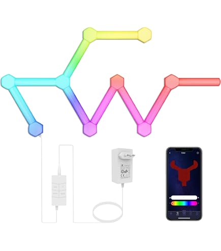 Aurevita Pannelli LED Esagonali – 10 Pezzi Per Pareti Moderne, Decorazione Luce Colorata
