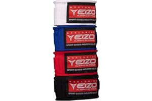 EIZO Bendaggi Boxe in Cotone Premium semielastici 5 mt, Fasce Boxe, Fasce Kick Boxing, bendaggi Muay Thai, Boxing handwraps 5 mt per Arti Marziali e Sport da Combattimento
