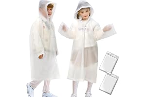 ANYOO Regnponcho för barn med huva, lätt nödsituation regnrock, återanvändbar regnjacka för pojkar och flickor, regnjacka för Disney resor utomhus