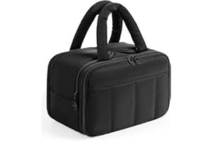 BAGSMART kulturbeutel Damen, Reise Kosmetiktasche Groß Kulturtasche zum Aufhängen für Frauen, Makeup Taschen Organizer mit Griff für Reisen, wasserdichte Waschtasche, Schwarz