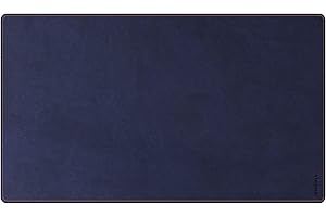 RHODIA 194245C - Sous-Main Souple Bleu Nuit - Taille S (60 x 35 cm) - Simili Cuir - Piqûres Sellier Orange - Collection Home Office rama - Organisation de Bureau & Rangement Design