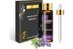 MAYJAM Olio Essenziale Di Lavanda 10ml, Olio Di Lavanda Per Diffusori, Umidificatori, Fai Da Te, Casa, Guardaroba
