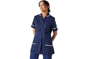 Simon Jersey Healthcare Tunics for Women with Pockets - Sizes 6-38 - Nurses, Carers Uniform and Scrub Tops for Women UK - Quality Work Wear & Uniforms