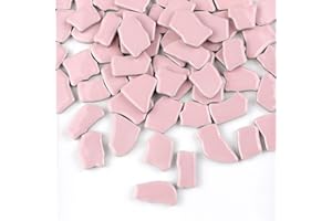 BTMIEY Carreaux de mosaïque en céramique irrégulières, 500 g, 2–4 cm, pierres de mosaïque pour création de mosaïque DIY, artisanat, loisirs, art, décoration murale à domicile, Rose