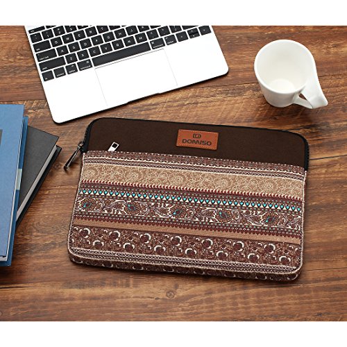 DOMISO 14 zoll Laptop Sleeve H  lle Tasche Canvas Fabric Flower Pattern Abdeckung f  r 13 5  Microsoft Surface Book   14  Lenovo IdeaPad 320S   14  HP