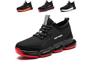 XLEEYT Safety Trainers Men Women Steel Toe Cap Trainers Work Safety Shoes Lightweight Non Slip Work Boots Industrial Protective Sneakers
