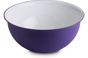 Omada Design Saladier 6,5 litres 32,5 x 15,5 cm, blanc à l'intérieur et coloré à l'extérieur, en plastique antibactérien et incassable, Ligne Sanaliving, Alto