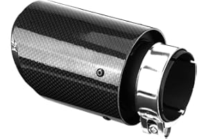 VOBOR 60mm Exhaust Tip,Carbon Exhaust Tips Stainless Steel Car Exhaust Tail End Pipe Single Oblique Exhaust Tip Muffler Tip
