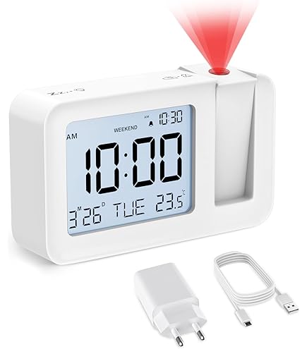Horloge Numérique Trevi PJ 3030 Avec Projection Au Plafond – Réveil, Thermomètre, Calendrier – Alimentation AAA