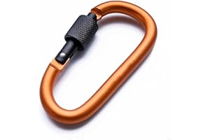 SoftcuteLee Aluminum Alloy Carabiner Heavy Duty D Ring Clip Hook Locking Carabiner D Shape Keychain Camping Accessories for Outdoor, Fishing, Hiking, Traveling, Fishing, Backpack