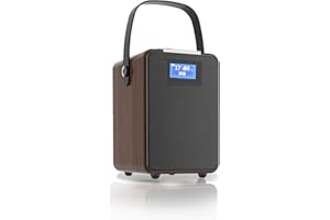 MONODEAL DAB Radio con Bluetooth, due sveglie, ricaricabile, DAB Plus/Dab+, radio piccola, da cucina con jack per cuffie