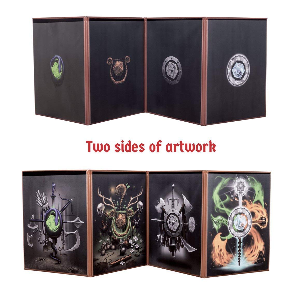 Hexers Game Master Screen - Dungeons and Dragons D&D DND DM Pathfinder RPG Role Playing Compatible - 4 Customizable Panels - Inserts Included That Slide into The Pouches - Dry Erase Tracker Sheet - Imagen 5