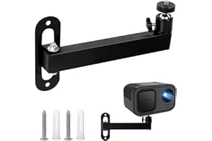 mimzemamz Supporto Per Proiettore A Parete, Supporto Proiettore Regolabile con Rotazione a 360°, Staffa Proiettore in Metallo con Vite da 1/4" per Home Cinema, Ufficio, Sala Giochi