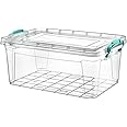 Best House | Plastic Storage Box with Clips & Lid | Size 10L (L:43cm W:28cm H:15cm) | Set of 1 | Stackable Clear Durable Multipurpose Office supplies Home Kitchen Tools Crafts Household (MEDIUM Size)