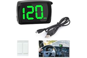 QNENEAM Digital GPS Speedometer HUD With LED Display for Cars, Trucks & Motorcycles - Large Font MPH Head Up Display - USB Plug & Play