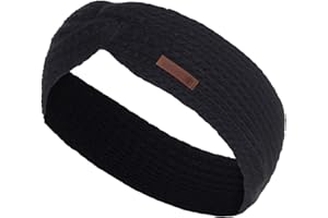 ‎KNIT FACTORY Knit Factory - Joy Stirnband - Gestricktes Damen Haarband - Ohrenwärmer mit Wolle - Hochwertige Qualität - Schwarz