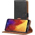 AICEK Cover Compatible Huawei Y6 2019, Portafoglio Custodia per Huawei Y6 2019 Case di Pelle Flip Cover Nero (6.09 Pollici)