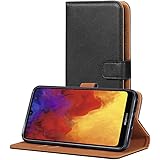 AICEK Cover Compatible Huawei Y6 2019, Portafoglio Custodia per Huawei Y6 2019 Case di Pelle Flip Cover Nero (6.09 Pollici)