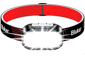 ‎BLUKAR Blukar Stirnlampe LED 2 Farbtemperatur Wiederaufladbar, 2000L Superhell Kopflampe Stirnlampe Dimmbar mit Rotlicht & Sensor, 12 Lichtmodi, Wasserdicht & 30H+ Dauer für Stromausfälle/Camping/Laufen