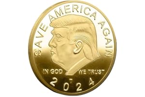 YIQILAFADA Pièce de monnaie du président Donald Trump, 1 pièce Trump 2024 Save America Again Challenge Coin