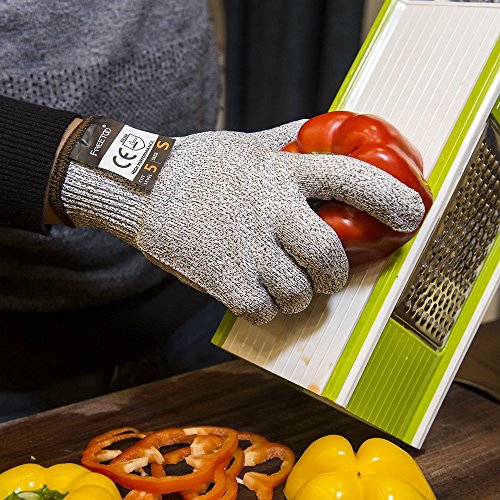 [Schnittschutzhandschuhe] FREETOO Hochleistung Schnittschutz Handschuhe Leicht 5 Handschutz Ebene, lebensmittelecht schnittfeste Handschuhe M - 6